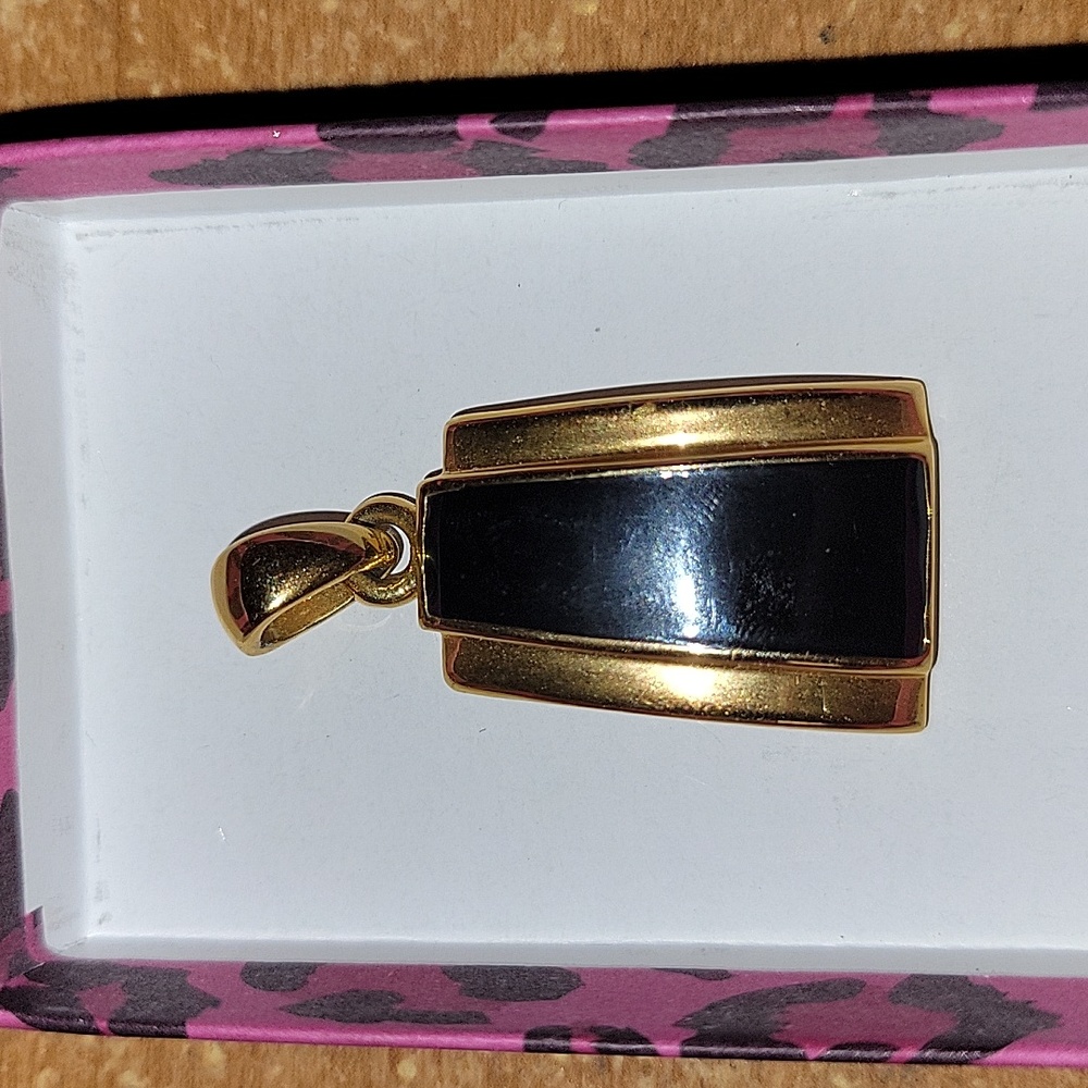 Lia Sophia Black and Gold Pendant